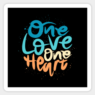 One Love One Heart lettering Sticker